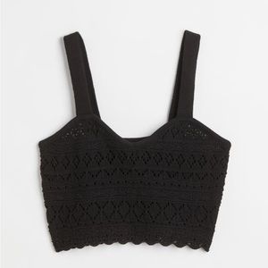 Crochet-look Crop Top